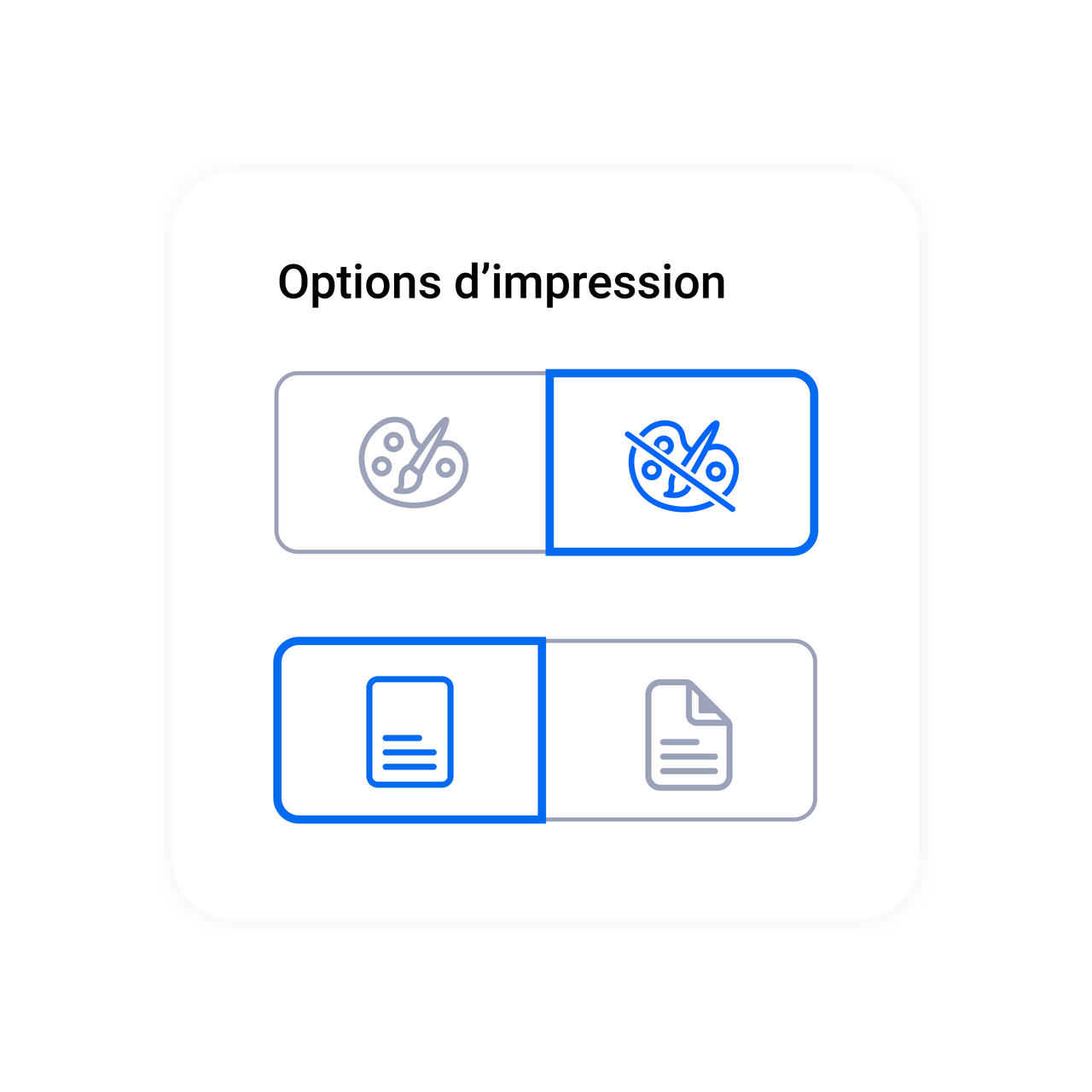 options d'impression