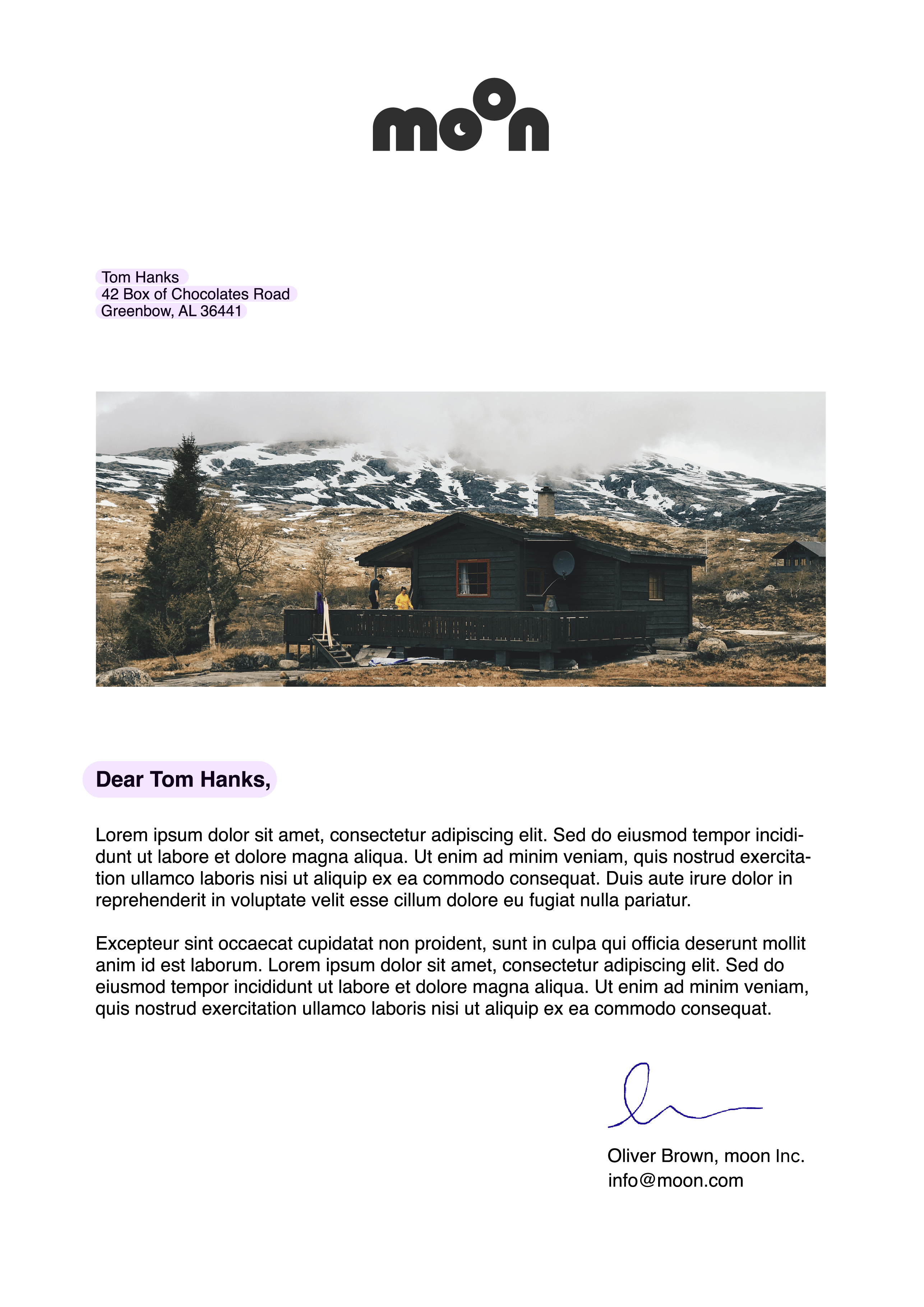 Mail merge letter document