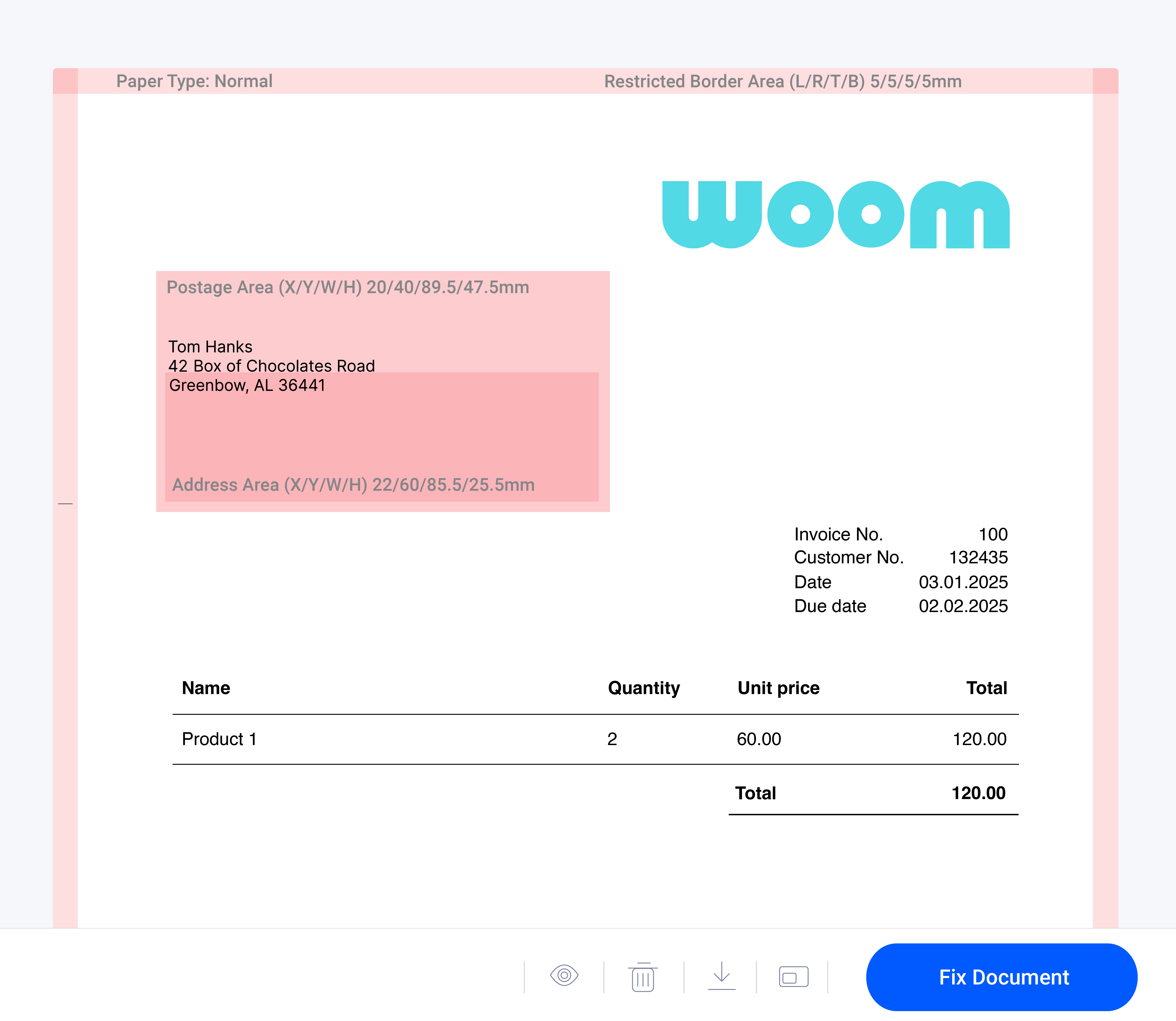 Pingen feature - document validation