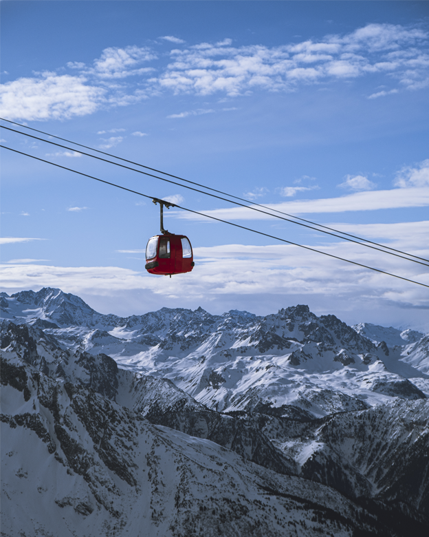 Cable car in the Swiss Alps